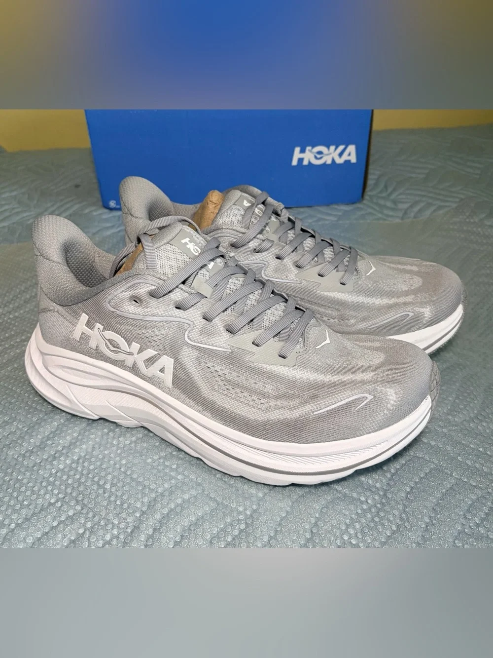 Hoka Light Gray & White Men's Running Sneakers